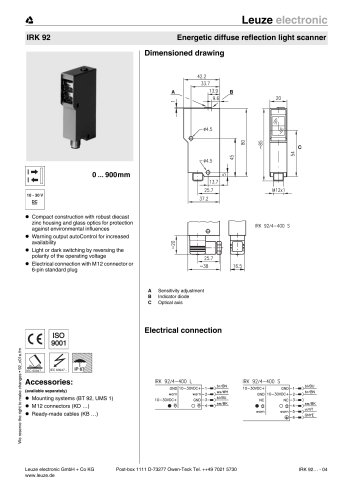 datasheet ex-proof reflection light scanner