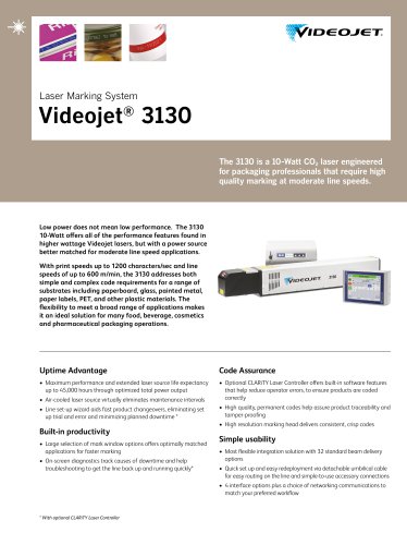 Laser Marking System Videojet ® 3130