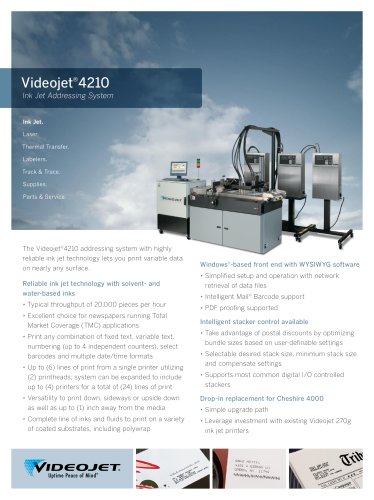 Videojet 4210 Datasheet
