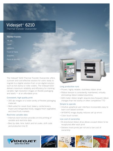 Videojet 6210 Thermal Transfer Overprinter