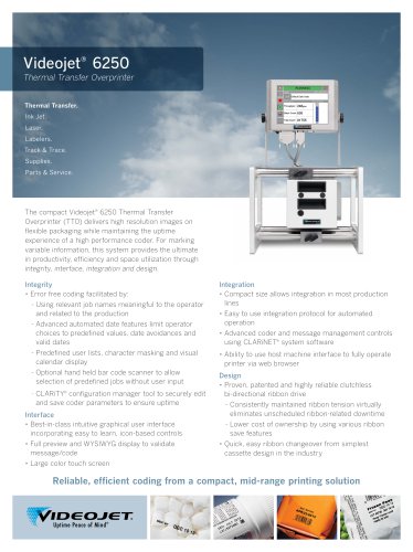 Videojet 6250 Thermal Transfer Overprinter