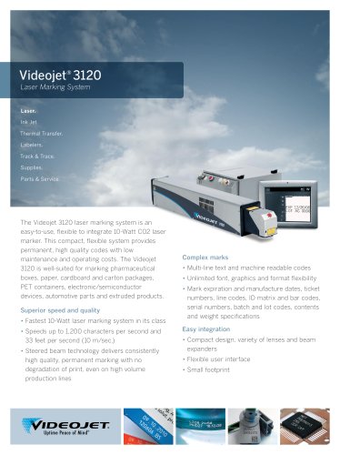 Videojet CO2 laser 3120 Datasheet