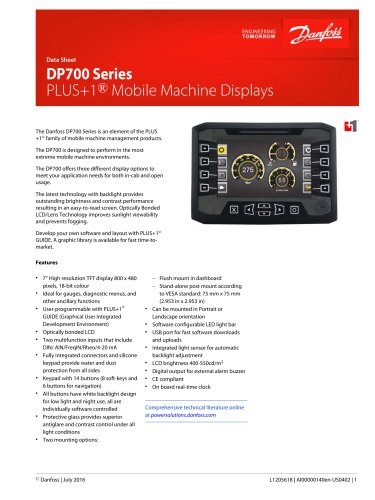 DP700 Series Displays Data Sheet