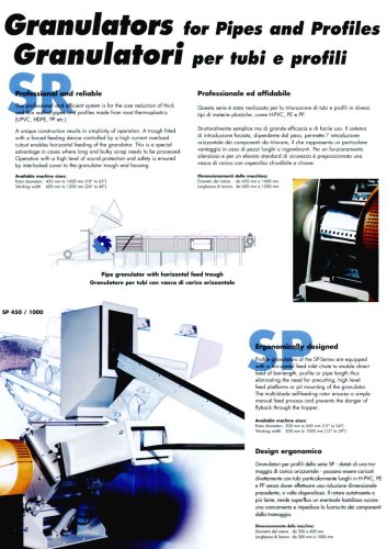 Plastic Granulator for Pipes and Profiles