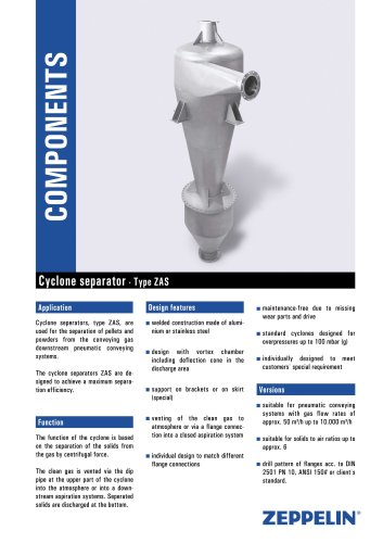 cyclone for pneumatic conveying 