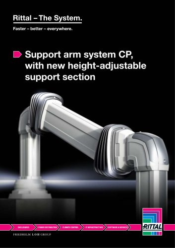 Support arm system CP, with new height-adjustable support section