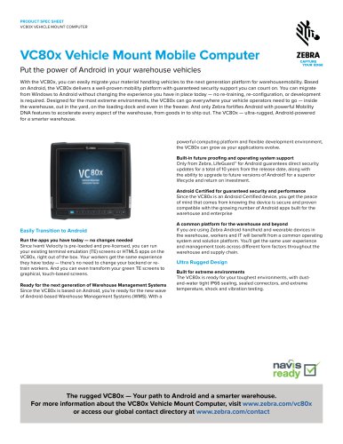 VC80x Vehicle Mount Mobile Computer