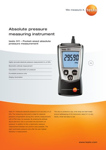 Absolute pressure measuring instrument - testo 511