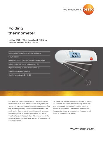 Folding thermometer - testo 103