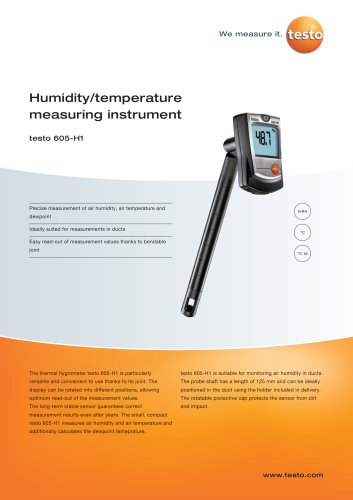 Humidity/temperature measuring instrument - testo 605-H1
