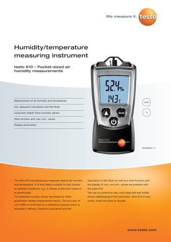 Humidity/temperature measuring instrument - testo 610
