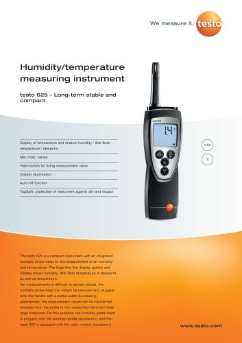 Humidity/temperature measuring instrument - testo 625