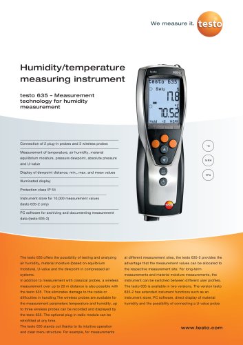 Humidity/temperature measuring instrument - testo 635