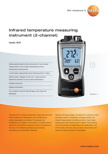 Infrared temperature measuring instrument (2-channel) - testo 810