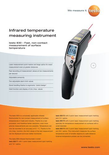 Infrared temperature measuring instrument - testo 830