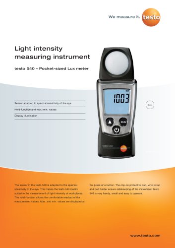 Light intensity measuring instrument  - testo 540