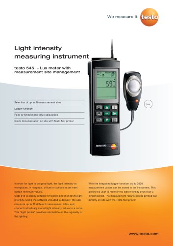 Light intensity measuring instrument - testo 545