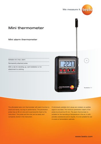 Mini alarm thermometer