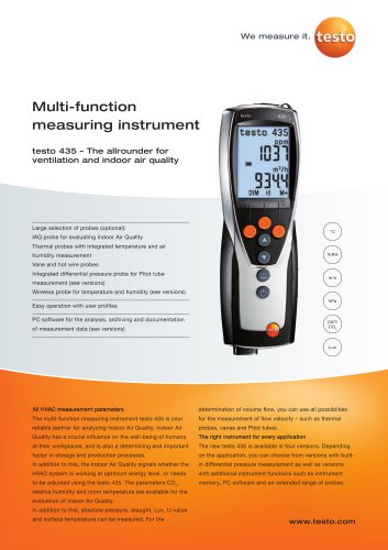 Multi-function measuring instrument - testo 435