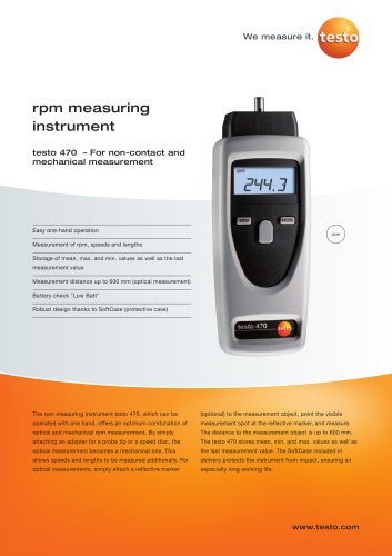 rpm measuring instrument - testo 470
