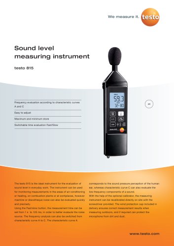 Sound level measuring instrument - testo 815
