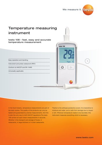Temperature measuring instrument - testo 108