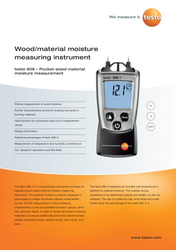 Wood/material moisture measuring instrument - testo 606