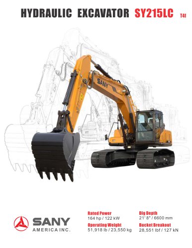 SANY HYDRAULIC EXCAVATOR SY215LC