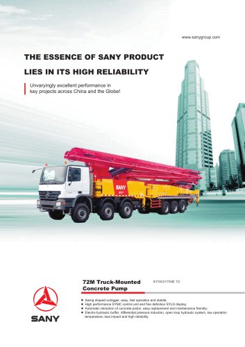 SANY SY5631THB 72 72M Truck-Mounted Concrete Pump