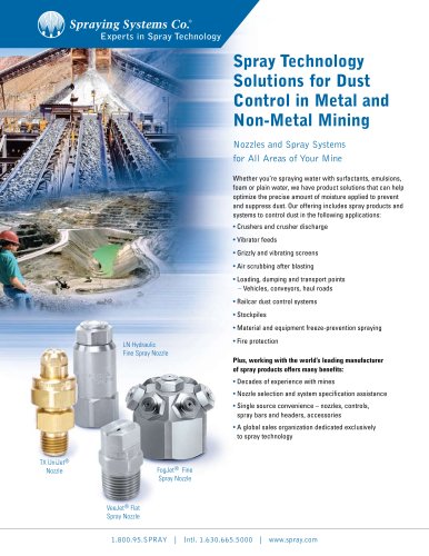 Spray Technology Solutions for Dust Control in Metal and Non-Metal Mining