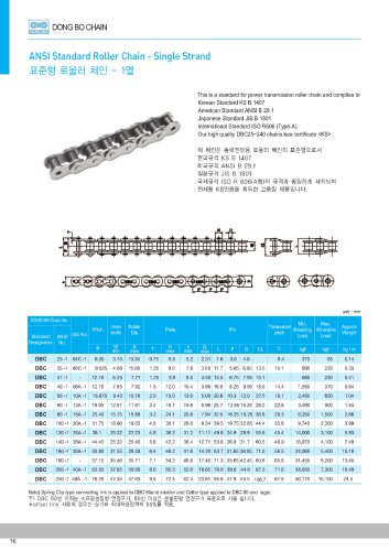 ANSI Standard Roller Chain