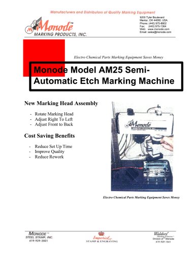 Monode Model AM25 Semi-automatic Electro-Chemical Etch Marking