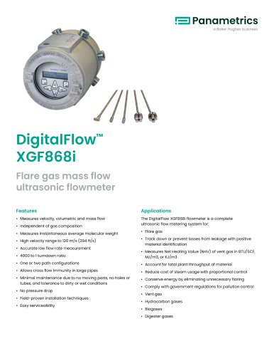 DigitalFlow™ XGF868i Datasheet