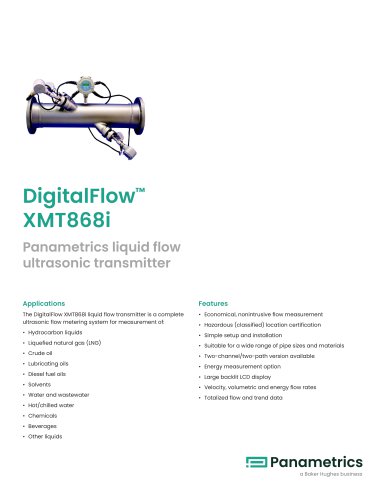 DigitalFlow™ XMT868i Datasheet