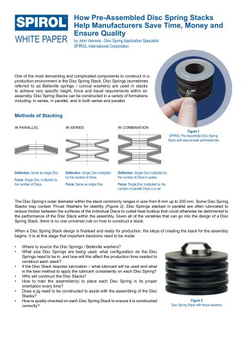 How Pre-Assembled Disc Spring Stacks Help Manufacturers Save Time, Money and Ensure Quality