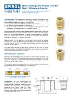 How to Design the Proper Hole for Heat / Ultrasonic Inserts