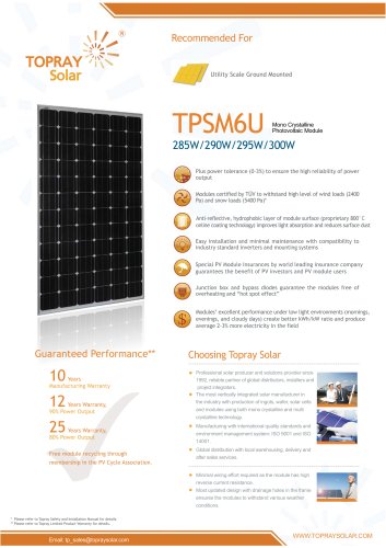 Topray TPSM6U 285W-300W