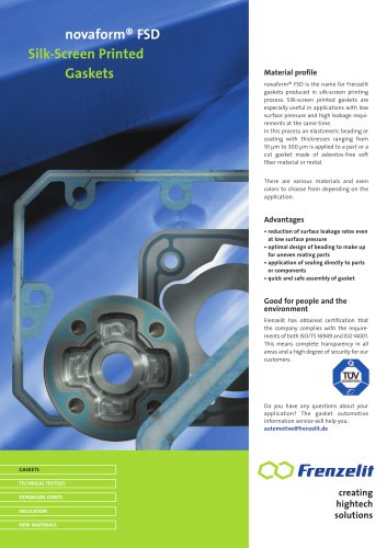 novaform ® FSD - Silk Screen Gaskets