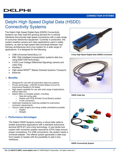 Delphi High Speed Digital Data (HSDD) Connectivity systems