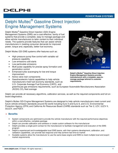 Delphi Multec® Gasoline Direct Injection Engine Management Systems