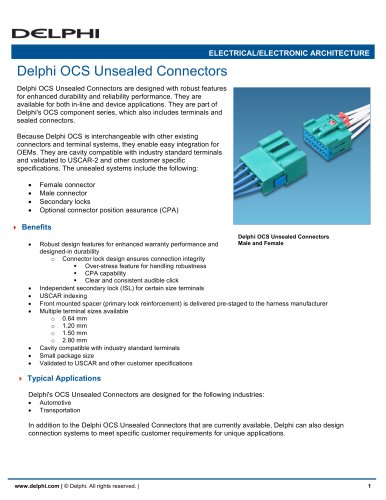 Delphi OCS Unsealed Connectors