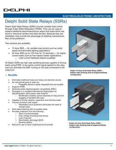 Delphi Solid State Relays (SSRs)