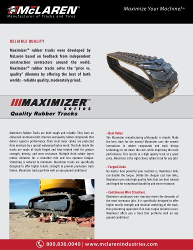 Maximizer Rubber Tracks Brochure