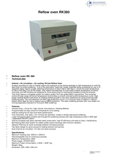 RK360 reflow oven