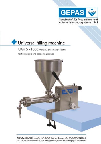 Universal filling machine UAH 5-1000