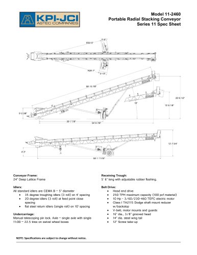 Model 11-2460 Portable Radial Stacking Conveyor