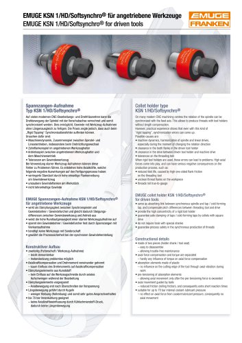 EMUGE Softsynchro® 1 for driven tools