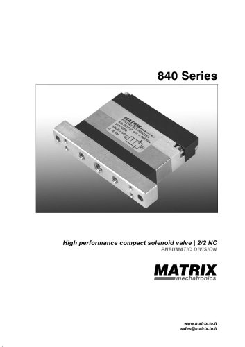 MATRIX Pneumatic Division - 840 Series High Performance compact solenoid valve