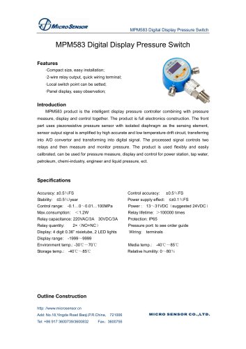 MPM583 Digital Display Pressure Switch