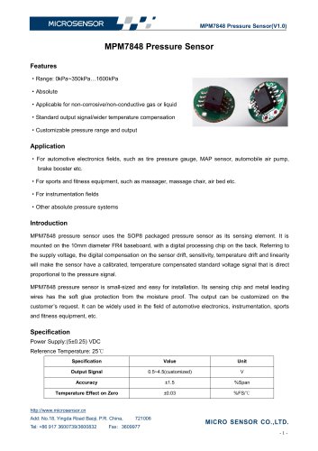 MPM7848 Pressure Sensor